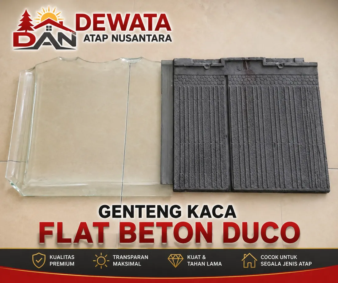 Foto Genteng Kaca Flat Beton Duco dan genteng pembanding